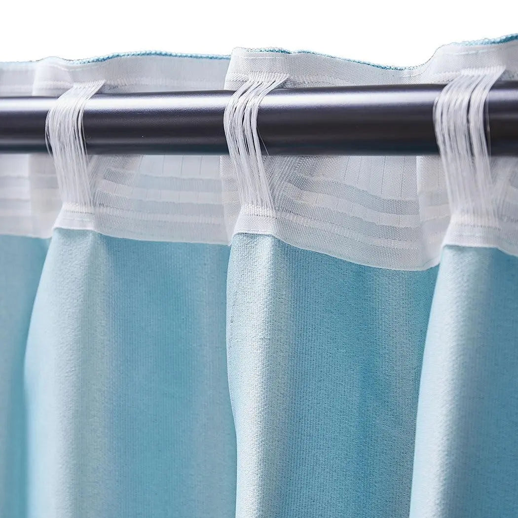 2X Blockout Curtains Curtain Living Room Window Blue 132CM x 213CM Deals499