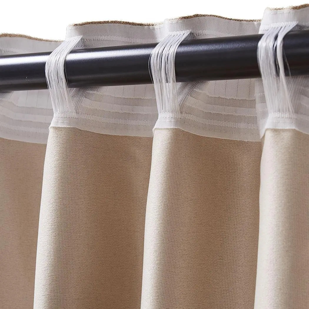 2X Blockout Curtains Curtain Living Room Window Buff 132CM x 213CM Deals499