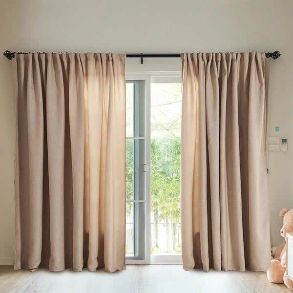 2X Blockout Curtains Curtain Living Room Window Buff 132CM x 213CM Deals499