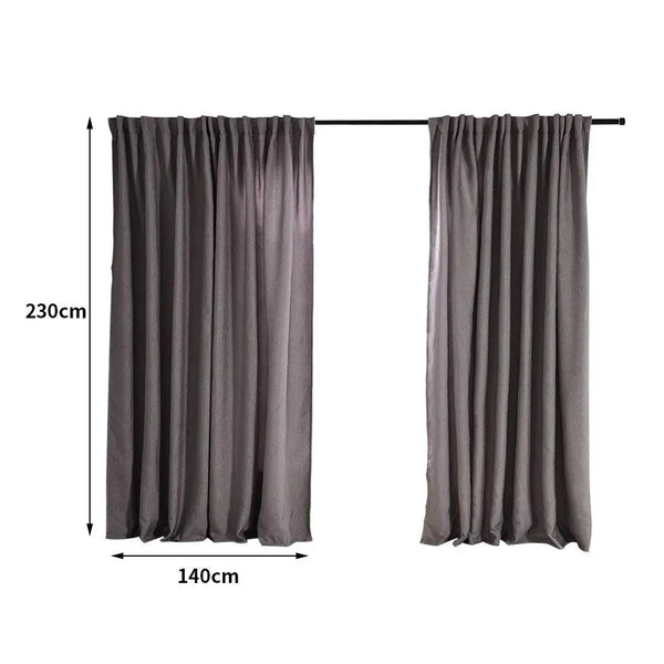2X Blockout Curtains Curtain Living Room Window Grey 140CM x 230CM Deals499