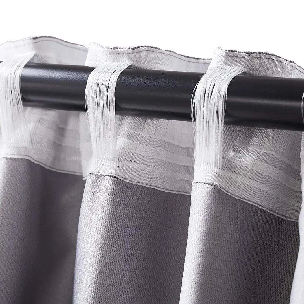 2X Blockout Curtains Curtain Living Room Window Grey 140CM x 230CM Deals499