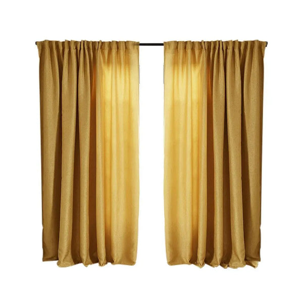 2X Blockout Curtains Curtain Living Room Window Mustard 132CM x 213CM Deals499