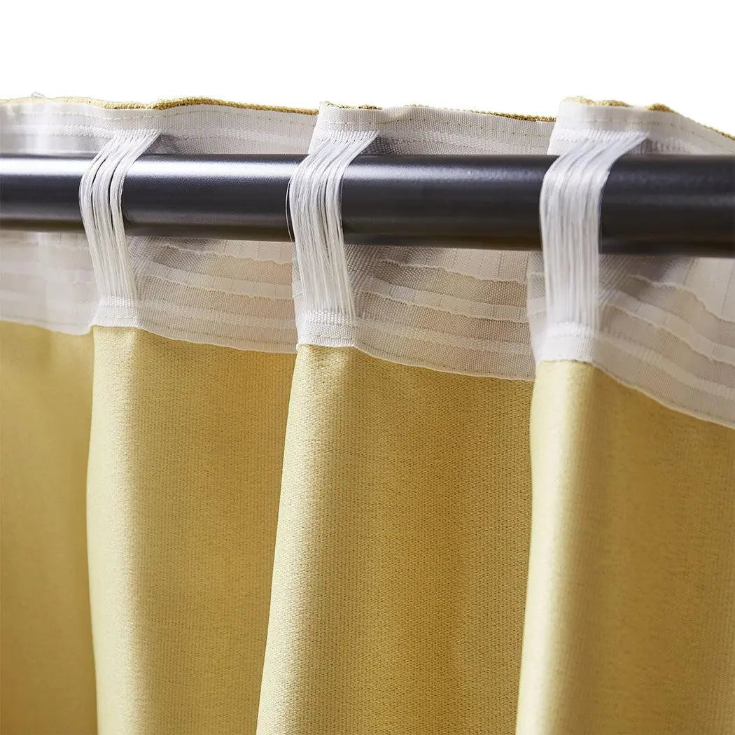 2X Blockout Curtains Curtain Living Room Window Mustard 132CM x 213CM Deals499