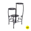2X Wrought Iron Outdoor Indoor Flower Pots Plant Stand Garden Metal Corner Shelf Deals499