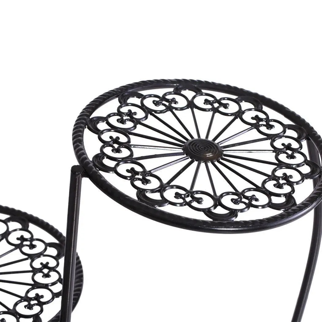 2X Wrought Iron Outdoor Indoor Flower Pots Plant Stand Garden Metal Corner Shelf Deals499