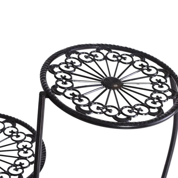 2X Wrought Iron Outdoor Indoor Flower Pots Plant Stand Garden Metal Corner Shelf Deals499