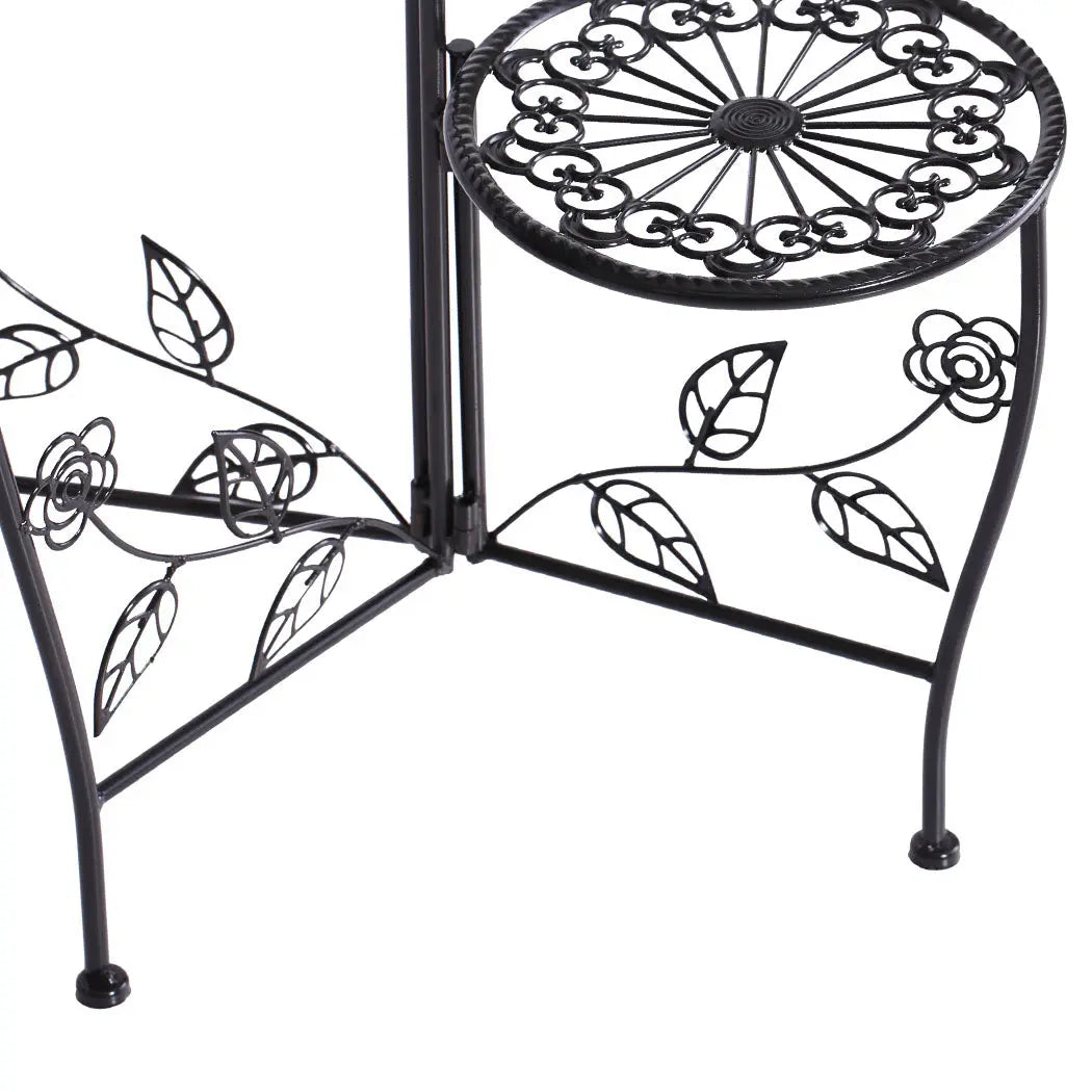 2X Wrought Iron Outdoor Indoor Flower Pots Plant Stand Garden Metal Corner Shelf Deals499