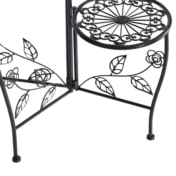 2X Wrought Iron Outdoor Indoor Flower Pots Plant Stand Garden Metal Corner Shelf Deals499