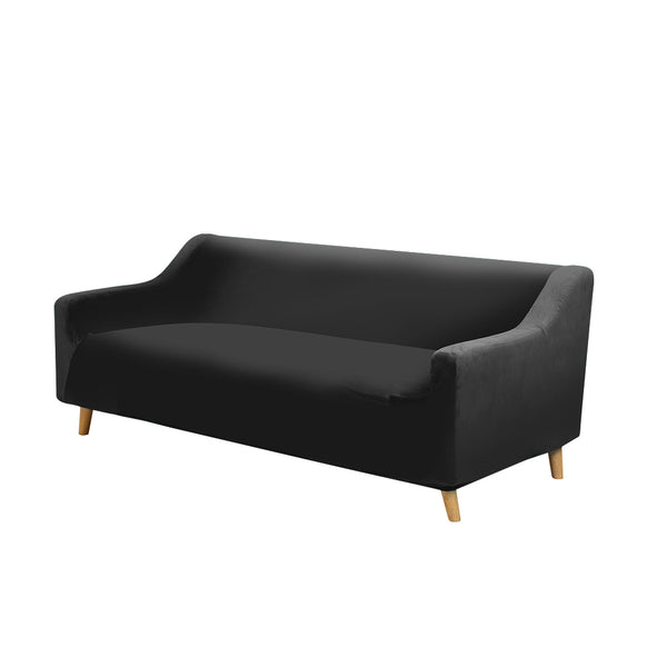 Couch High Stretch Sofa Lounge Cover Protector Recliner Slipcover 2 Seater Black Deals499