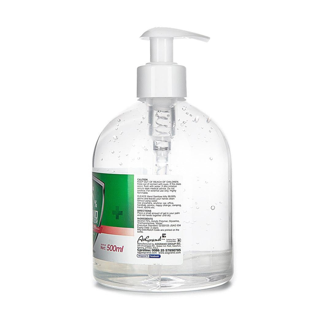 Cleace 8x Hand Sanitiser Instant Gel Wash 75% Alcohol 99% Anti Bacterial 500ML Deals499