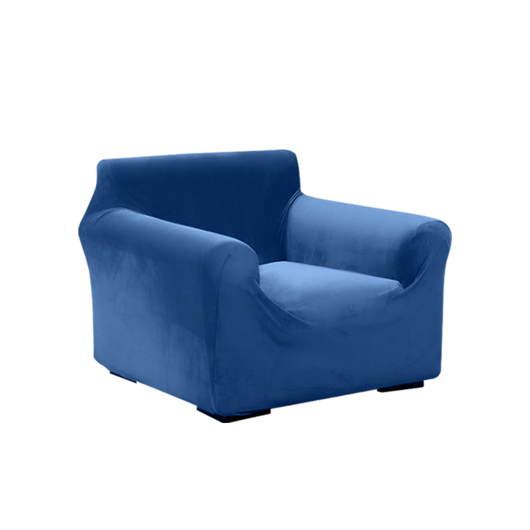 Sofa Cover Couch High Stretch Super Soft Plush Protector Slipcover 1 Seater Navy Deals499