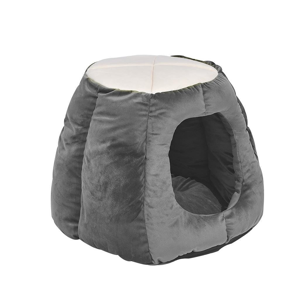 Pet Bed Cat Cave Beds Bedding Castle Igloo Round Nest Comfy Kennel Grey M Deals499