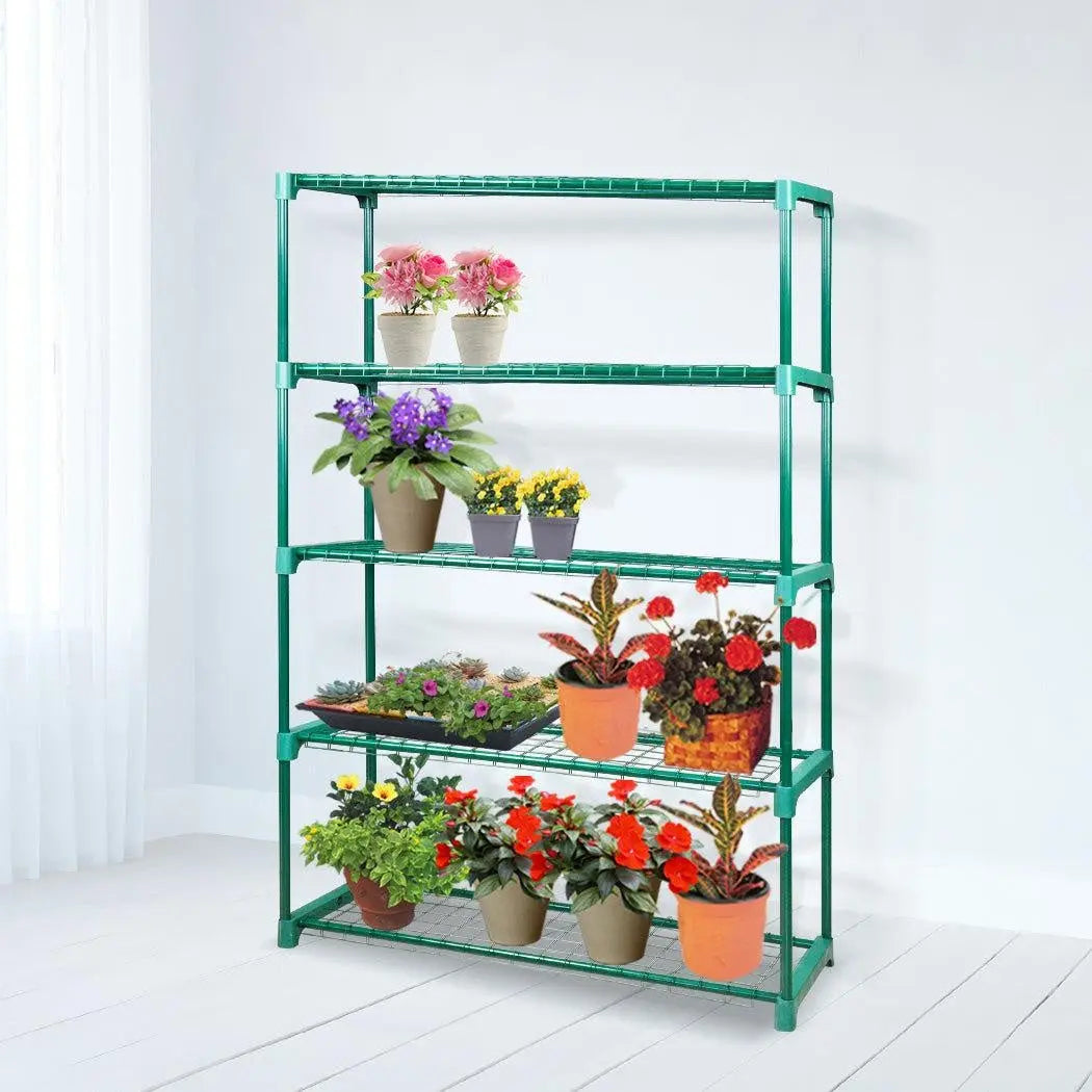 2x 5 Tier Plant Shelve Garden Greenhouse Steel Storage Shelving Frame Stand Rack Deals499