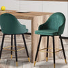 2x Bar Stools Stool Kitchen Chairs Swivel Velvet Barstools Vintage Green Deals499