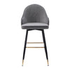 2x Bar Stools Stool Kitchen Chairs Swivel Velvet Barstools Vintage Grey Deals499