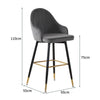 2x Bar Stools Stool Kitchen Chairs Swivel Velvet Barstools Vintage Grey Deals499