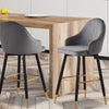 2x Bar Stools Stool Kitchen Chairs Swivel Velvet Barstools Vintage Grey Deals499