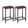 2x Bar Stools Stool Kitchen Wooden Black Chair Dining Metal Industrial Barstools Deals499