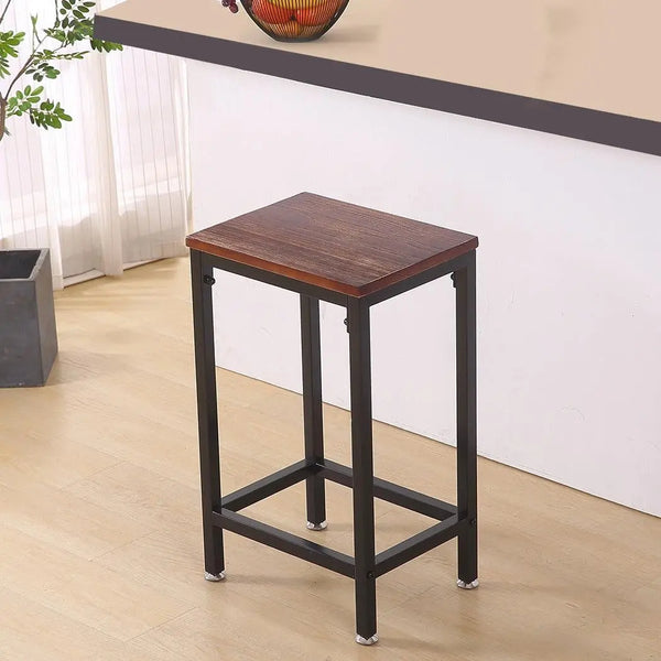 2x Bar Stools Stool Kitchen Wooden Black Chair Dining Metal Industrial Barstools Deals499