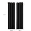 2x Blockout Curtains Panels 3 Layers Eyelet Room Darkening 132x160cm Black Deals499