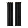 2x Blockout Curtains Panels 3 Layers Eyelet Room Darkening 132x213cm Black Deals499