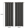 2x Blockout Curtains Panels 3 Layers Eyelet Room Darkening 140x230cm Charcoal Deals499