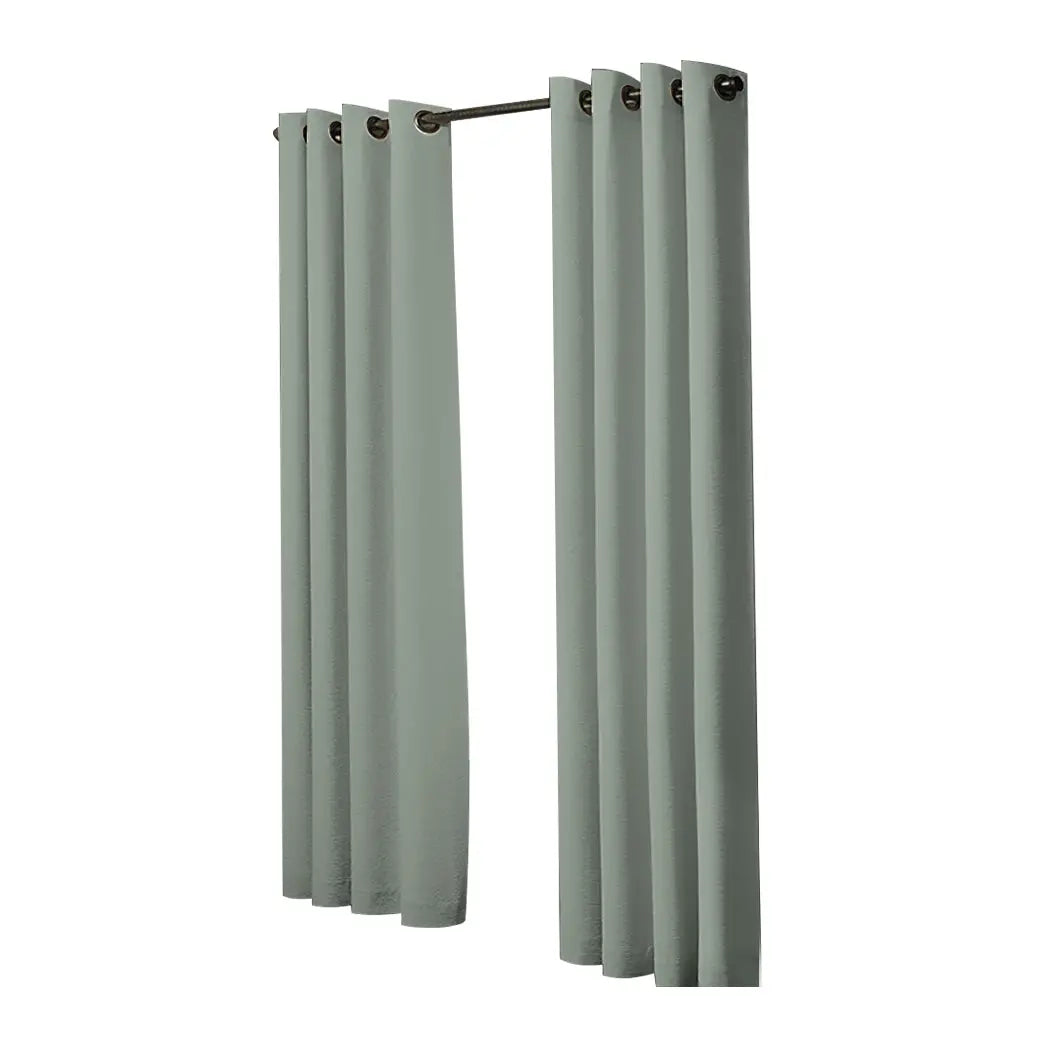 2x Blockout Curtains Panels 3 Layers Eyelet Room Darkening 140x230cm Grey Deals499