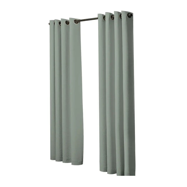 2x Blockout Curtains Panels 3 Layers Eyelet Room Darkening 140x230cm Grey Deals499