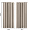 2x Blockout Curtains Panels 3 Layers Eyelet Room Darkening 180x230cm Beige Deals499