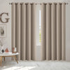 2x Blockout Curtains Panels 3 Layers Eyelet Room Darkening 180x230cm Beige Deals499