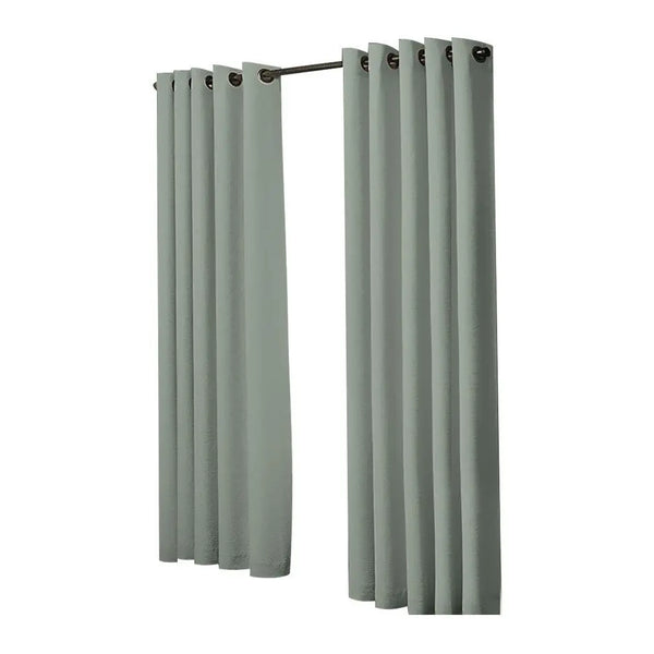 2x Blockout Curtains Panels 3 Layers Eyelet Room Darkening 180x230cm Grey Deals499