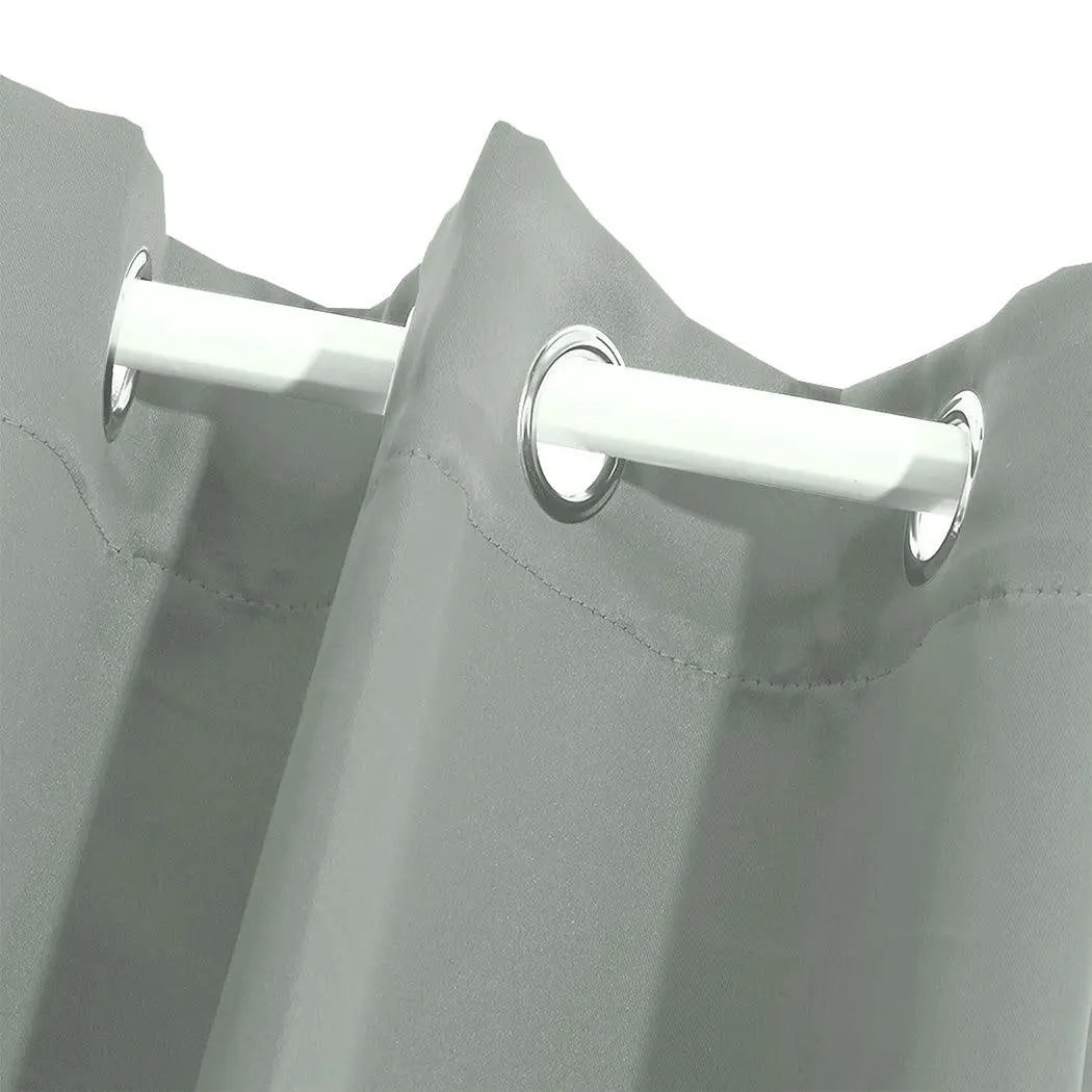 2x Blockout Curtains Panels 3 Layers Eyelet Room Darkening 180x230cm Grey Deals499