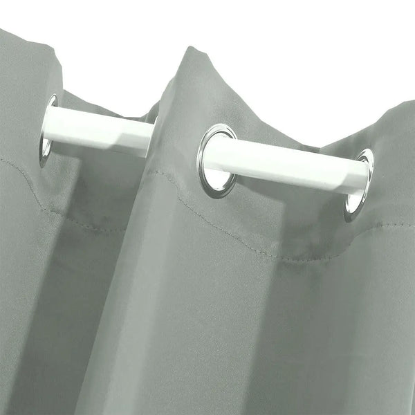 2x Blockout Curtains Panels 3 Layers Eyelet Room Darkening 180x230cm Grey Deals499