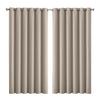 2x Blockout Curtains Panels 3 Layers Eyelet Room Darkening 240x230cm Beige Deals499