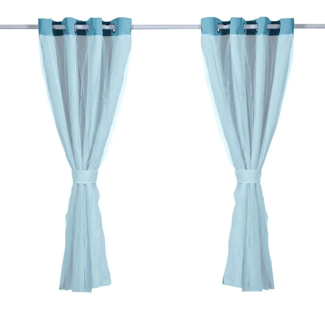 2x Blockout Curtains Panels 3 Layers with Gauze Darkening 140x230cm Turquoise Deals499