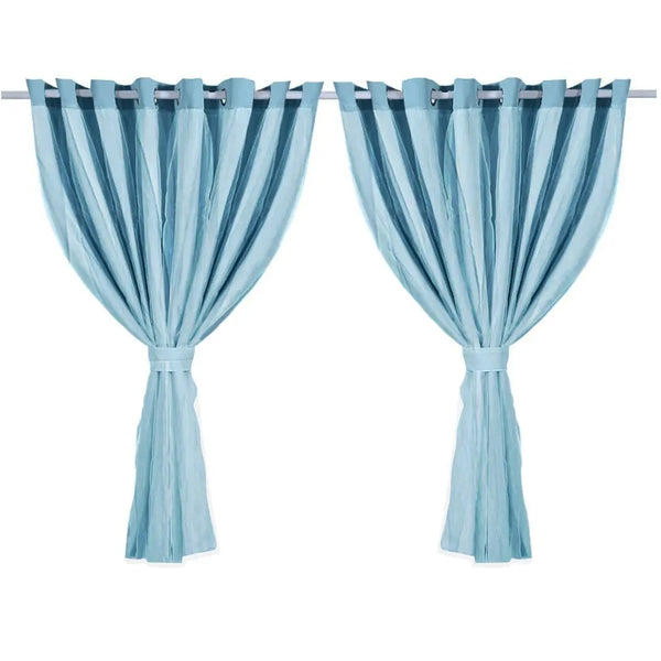 2x Blockout Curtains Panels 3 Layers with Gauze Darkening 300x230cm Turquoise Deals499