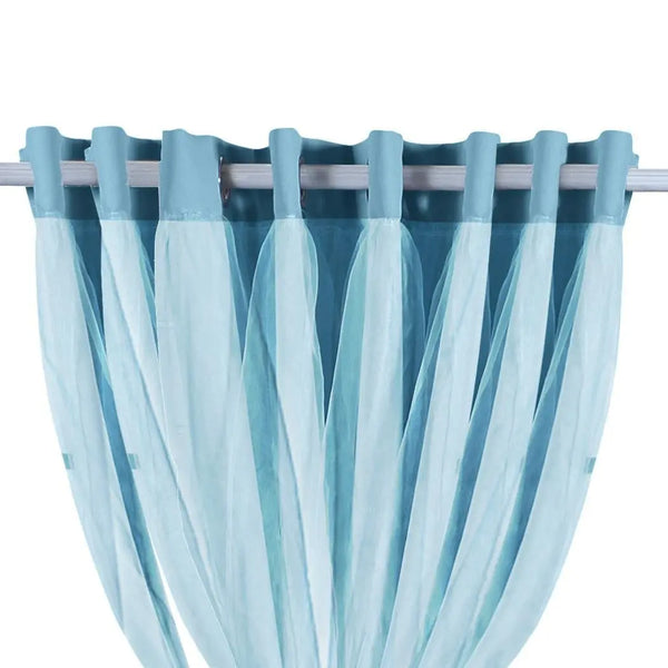 2x Blockout Curtains Panels 3 Layers with Gauze Darkening 300x230cm Turquoise Deals499