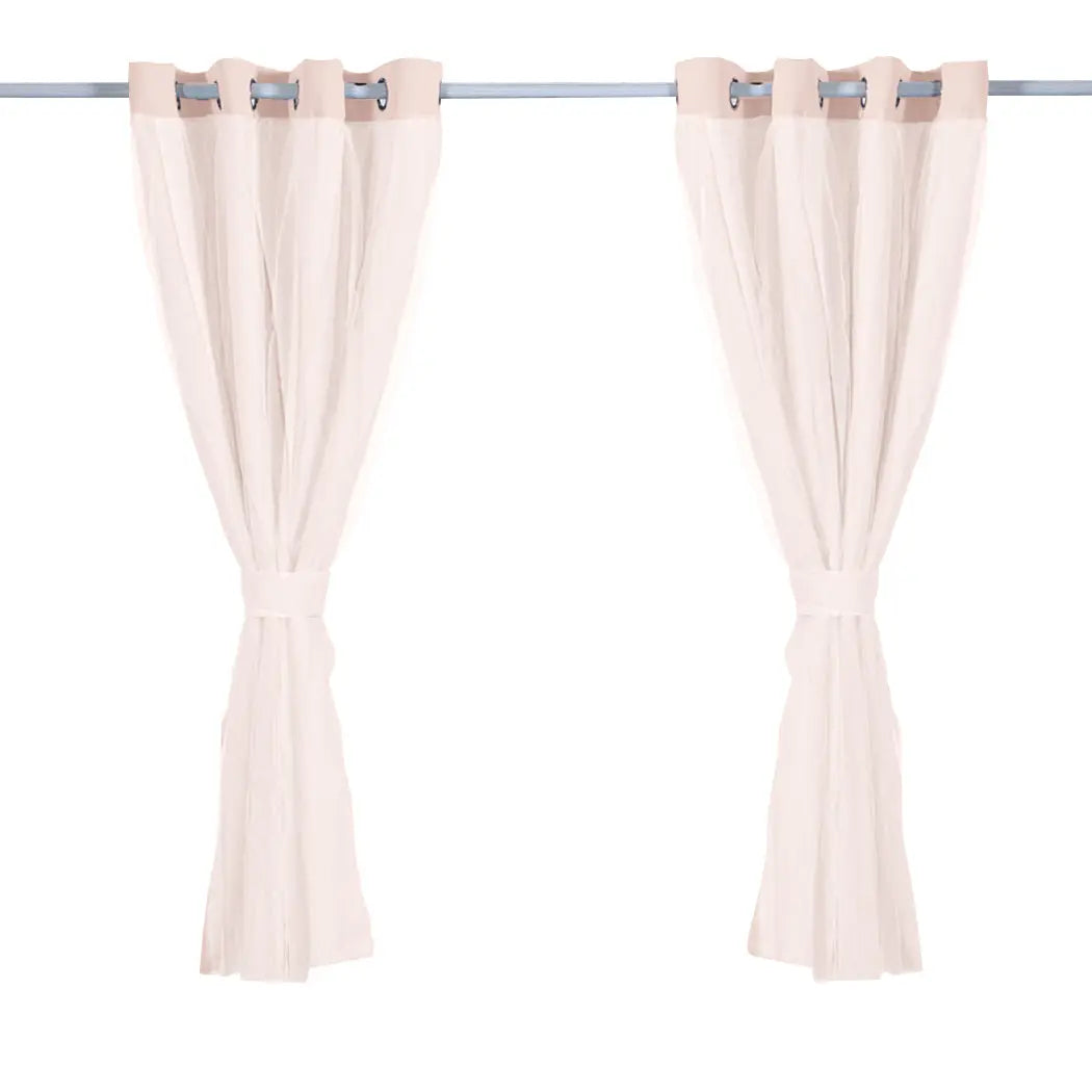 2x Blockout Curtains Panels 3 Layers with Gauze Room Darkening 140x230cm Rose Deals499