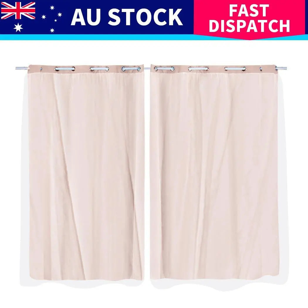 2x Blockout Curtains Panels 3 Layers with Gauze Room Darkening 140x230cm Rose Deals499