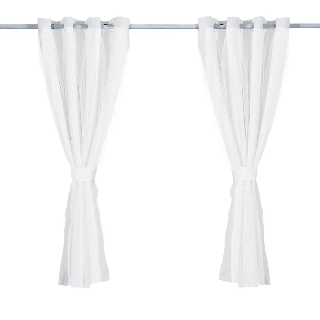 2x Blockout Curtains Panels 3 Layers with Gauze Room Darkening 140x244cm Grey Deals499