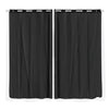 2x Blockout Curtains Panels 3 Layers with Gauze Room Darkening 180x230cm Black Deals499