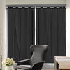 2x Blockout Curtains Panels 3 Layers with Gauze Room Darkening 180x230cm Black Deals499