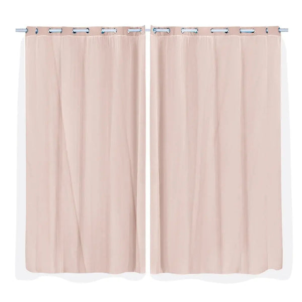 2x Blockout Curtains Panels 3 Layers with Gauze Room Darkening 180x230cm Rose Deals499