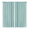 2x Blockout Curtains Panels 3 Layers with Gauze Room Darkening 240x213cm Aqua Deals499