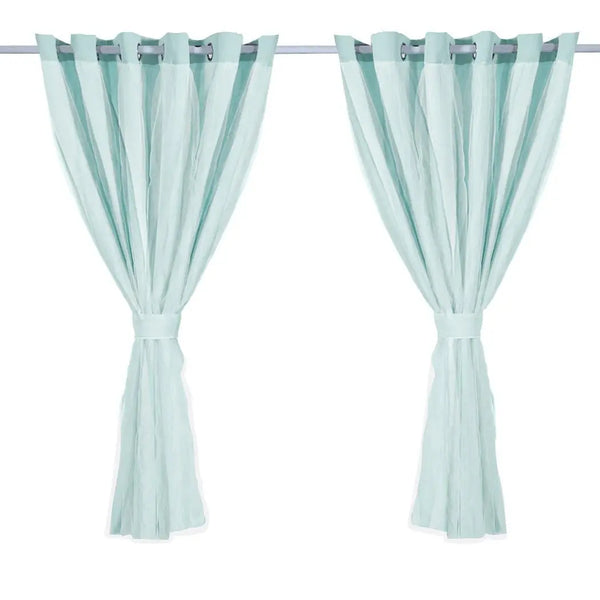 2x Blockout Curtains Panels 3 Layers with Gauze Room Darkening 240x213cm Aqua Deals499