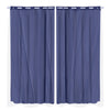 2x Blockout Curtains Panels 3 Layers with Gauze Room Darkening 240x213cm Navy Deals499