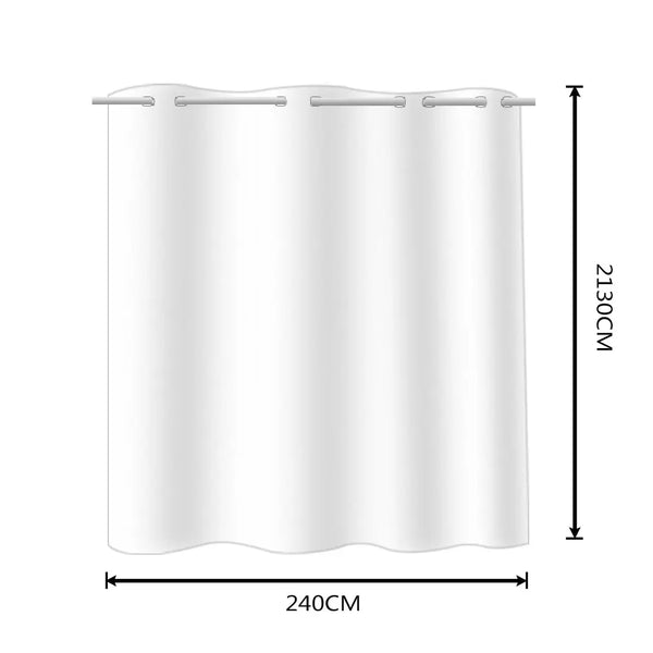 2x Blockout Curtains Panels 3 Layers with Gauze Room Darkening 240x213cm Navy Deals499