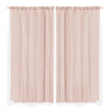 2x Blockout Curtains Panels 3 Layers with Gauze Room Darkening 240x213cm Rose Deals499