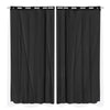 2x Blockout Curtains Panels 3 Layers with Gauze Room Darkening 240x230cm Black Deals499