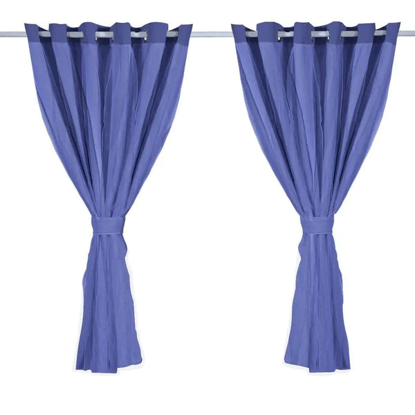2x Blockout Curtains Panels 3 Layers with Gauze Room Darkening 240x230cm Navy Deals499